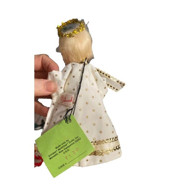 Annalee 7" Tree Top Angel in Gown with Gold Trim Doll 1987 ~ #713087 - Picture 8 of 8